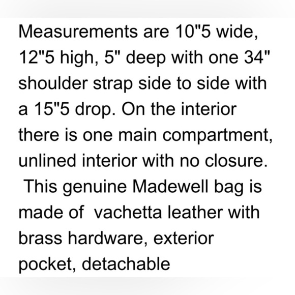 MADEWELL 100% TAN LEATHER SHOULDER STRAP CROSSBODY BAG - Picture 8 of 9